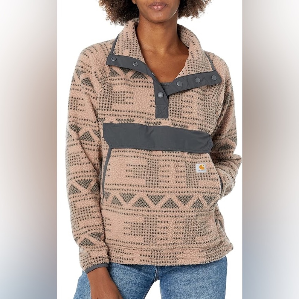 Carhartt Pink and Gray Fleece Pullover
